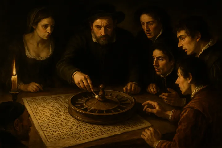 Biribi and Hoca: The Italian Games That Created the Blueprint for Roulette, AI-generated image