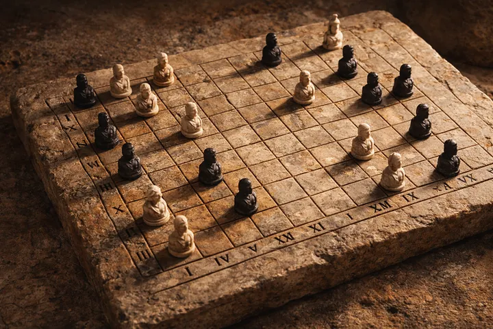 Latrunculi: The Lost Roman Strategy Game of Military Tactics, AI-generated image